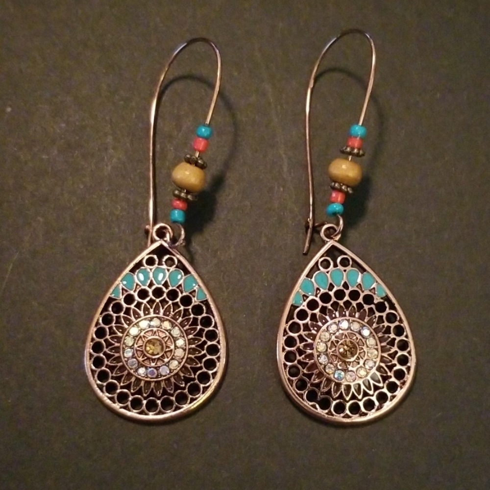 Copper Boho Earrings - Picture 1 of 3